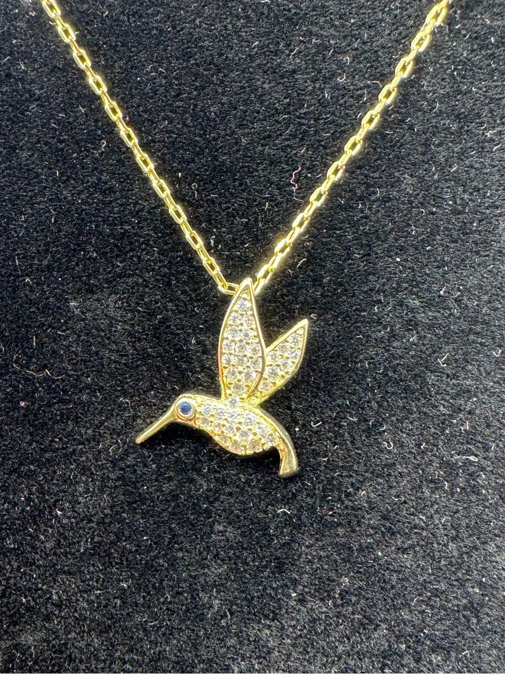 14k Hummingbird Pendant - Picture 3 of 9